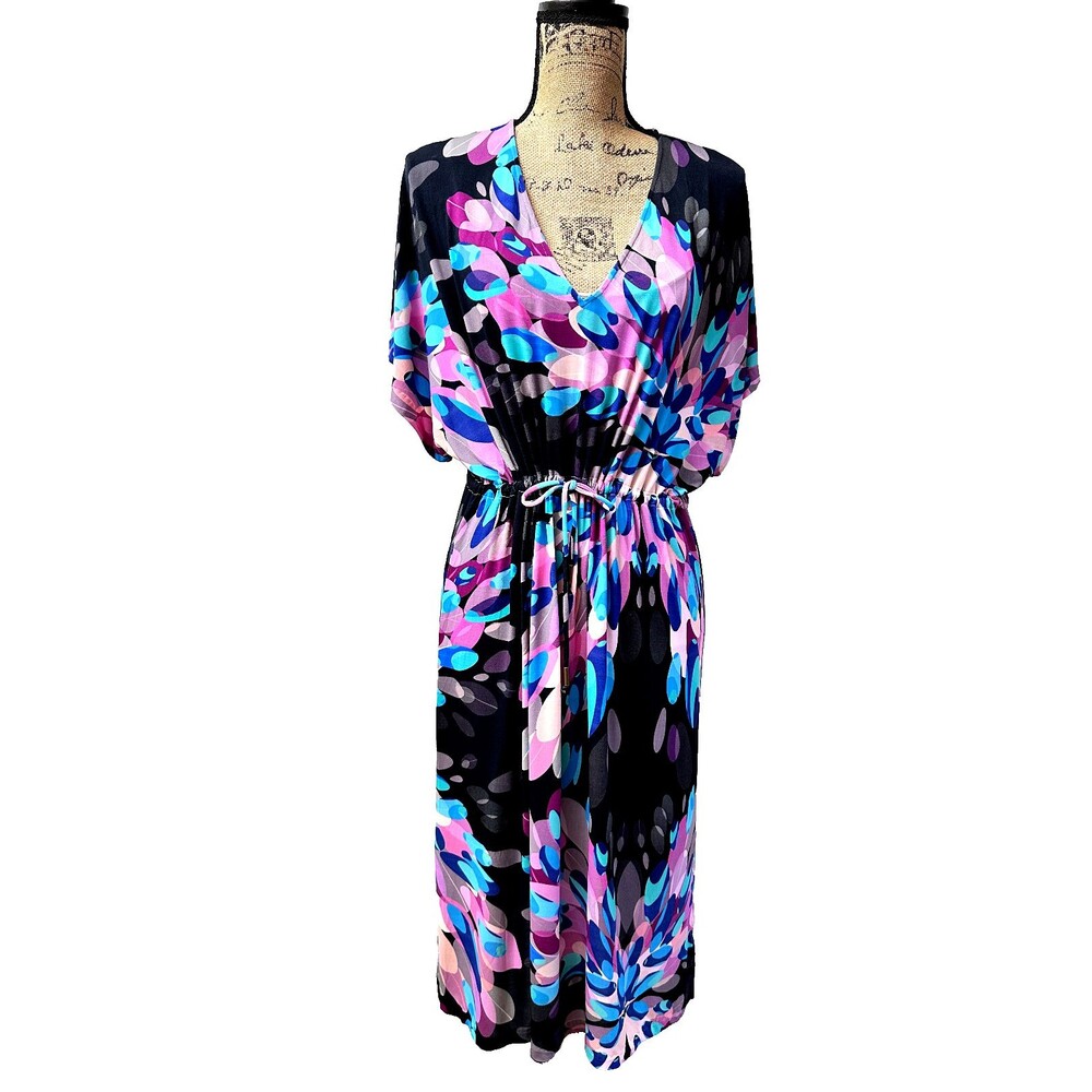 LA PERLA Anna Club Cover-Up Beachwear SZ 46/US 10 Watercolors Soft Stretch Dress